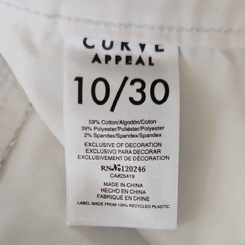 Curve Appeal Chino Trousers- High Rise Slim Straight Leg  w/ Scarf Belt - Picture 8 of 8